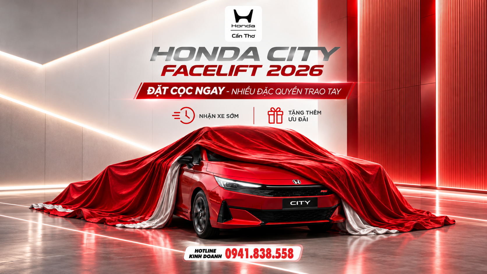 Honda City Facelift 2026: Honda Ôtô Cần Thơ Chính Thức Nhận Đặt Cọc Sớm